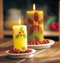 Holly Candles